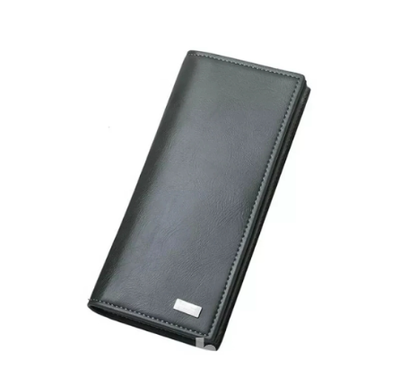 Business style large capacity mens three fold wallet man